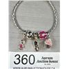 Image 2 : Beautiful Silver Plated Charm Bracelet w/ Toque Clasp Excellent Condition