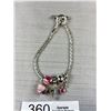 Image 3 : Beautiful Silver Plated Charm Bracelet w/ Toque Clasp Excellent Condition