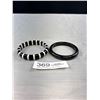 Image 1 : 2 Vintage Black Lucite Bangles One w/ White Inlay