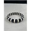 Image 2 : 2 Vintage Black Lucite Bangles One w/ White Inlay