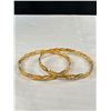 Image 2 : 2 Lovely 18k Gold Plated Hand Crafted Bangles