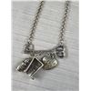 Image 3 : Vintage Silver Tone Key Pendant w/ Charms + Chain Necklace