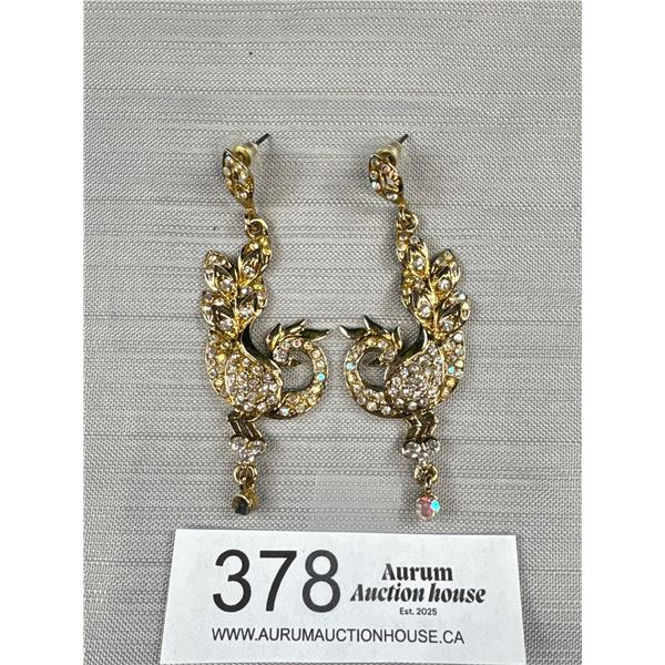 Pair of Vintage Aurora Borealis Rhinestone Earrings