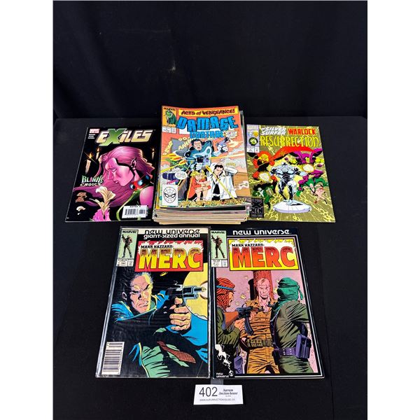 Nice Lot of 20+ Comics Some on Board in Bag Marvel Comics Mark Hazzard MERC Etc