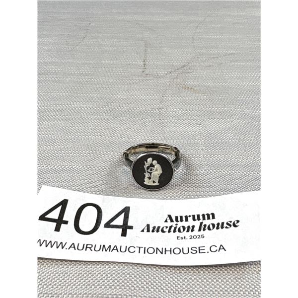 Antique Sterling Silver Wedgewood Ring Beauty