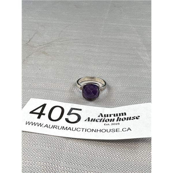 Gorgeous Vintage Genuine Amethyst Cushion Cut Sterling Marked .925 Beauty