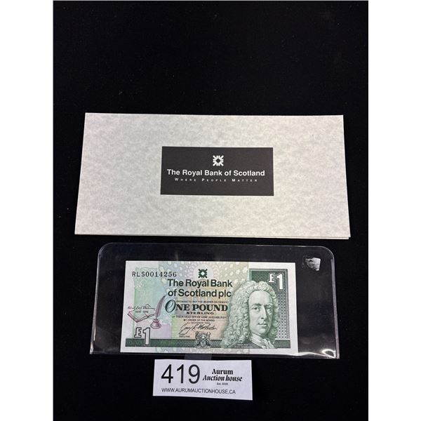 Royal Bank of Scotland 1 Pound Sterling New Never Used