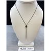 Image 1 : Italian (Raw) Sterling Necklace with Circular Drop