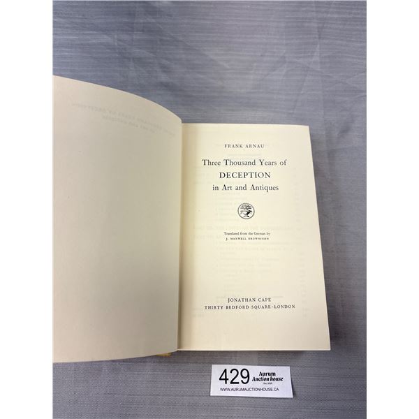 1961 Book 1st English Edition 3000 Years of Deception in Art and Antiques