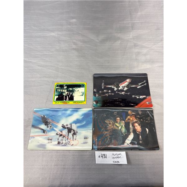 4 Pc Vintage Star Wars Lot (Holograms)