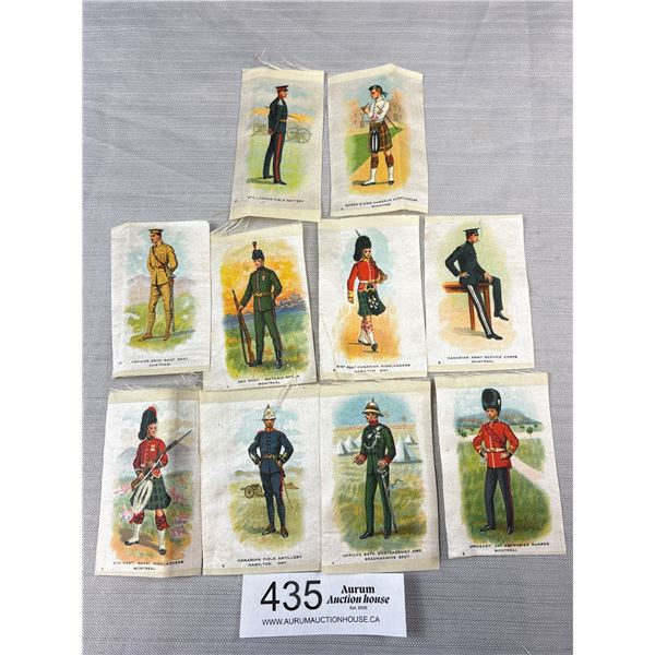 10 Early 1900's "Military Uniform" Cigarette Silks