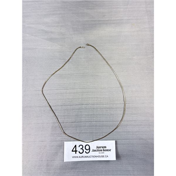 A 16" Italian Sterling Silver Rope Necklace (Needs Catch)