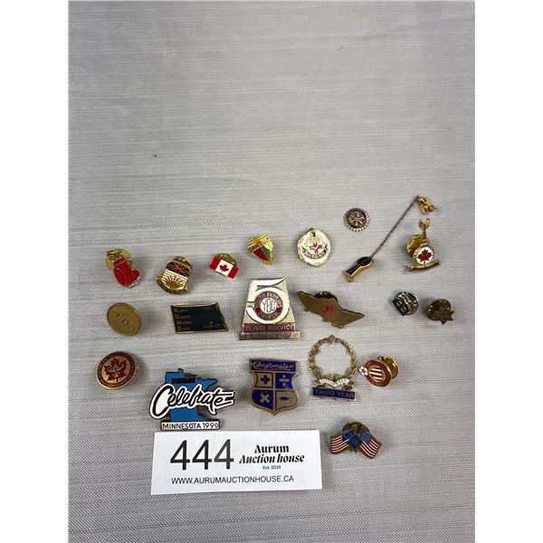 Approx 20 Vintage Mostly Enamel Pins