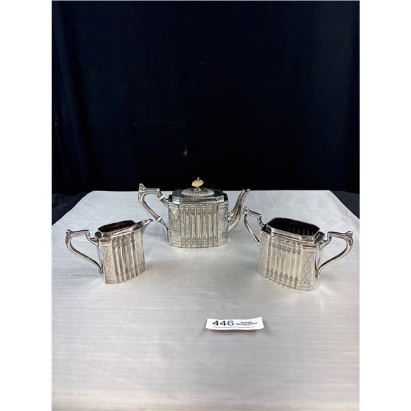 A Fabulous Victorian 3 Pc. Bachelor's Silver Tea Set (Nice Item) Circa 1890