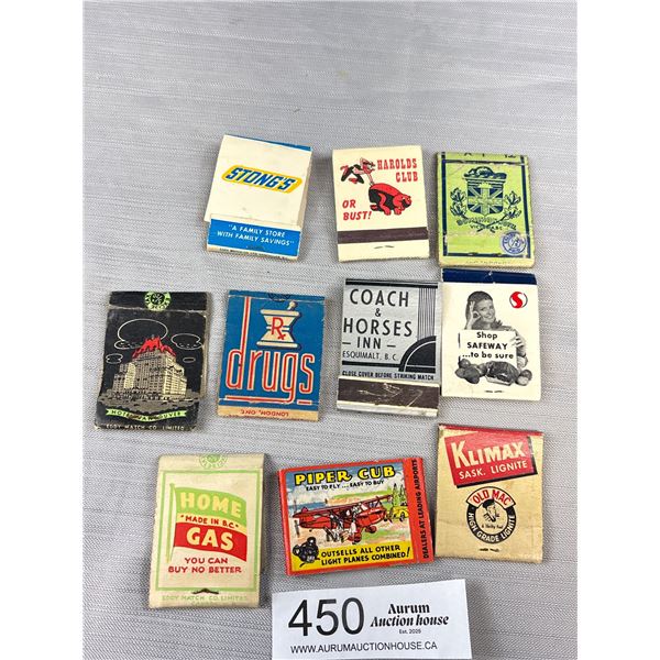 10 Vintage Matchbooks (Vanc. Island Etc) 1 Home Oil