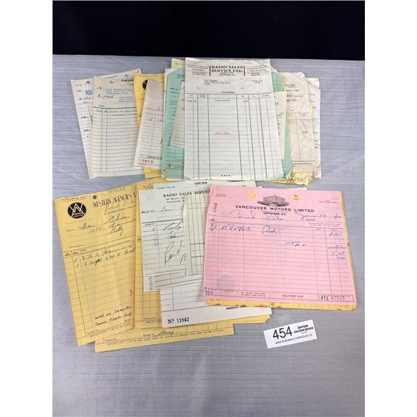 30+ Vintage Vancouver Company Reciepts 1940-1950