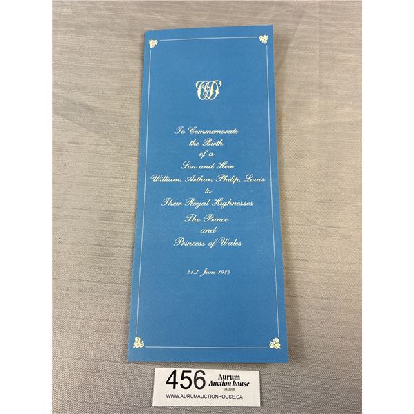 A 1982 Coventry Silk Bookmark For the Birth of Prince William