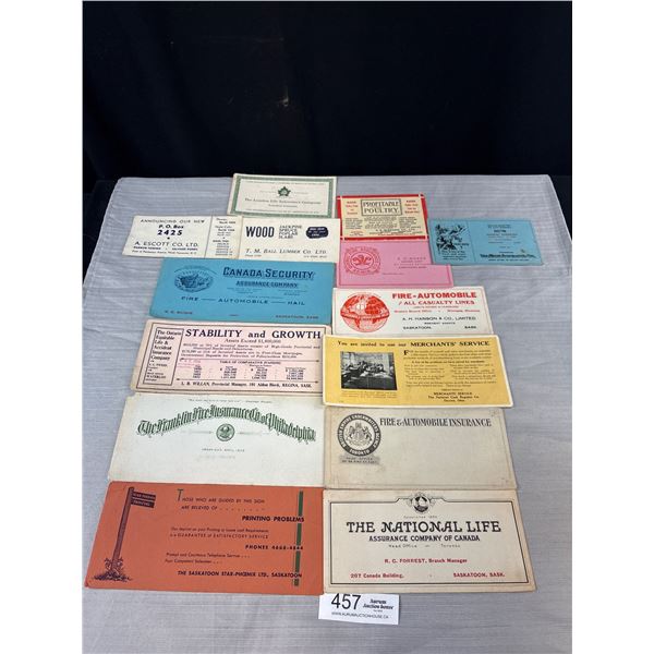 14 Vintage 1930's Advertising Ink Blotters