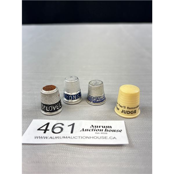 4 1920's-30's Advertising Thimbles
