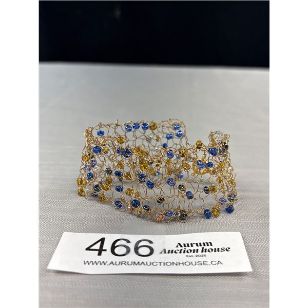 Hand Crafred Unique Bracelet w/ Gold Plated Toggle - Clasp