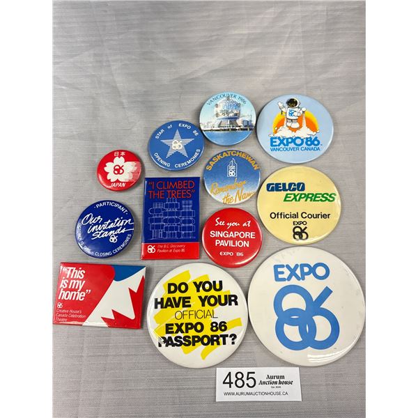 12 Scale Expo 86 Pins/Badges