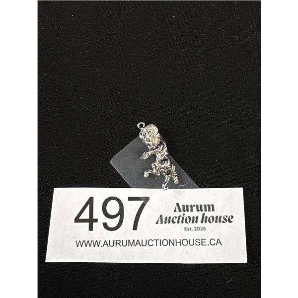A Heavy Sterling "Ram" Charm/Pendant