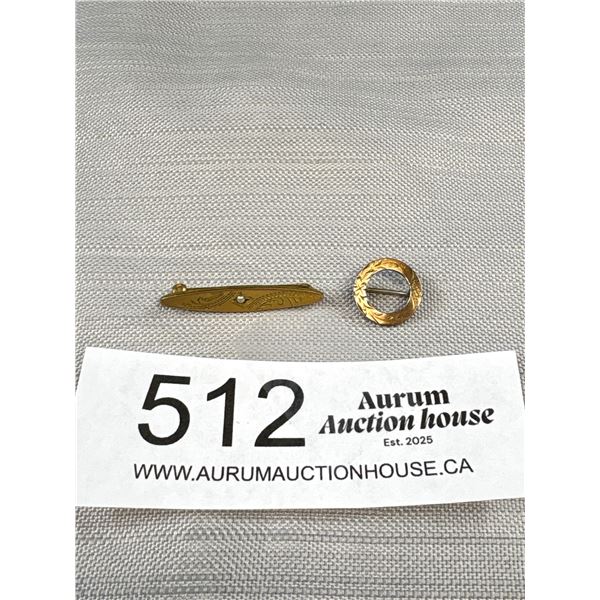 2 Victorian/Edwardian Brooches (1 w/ Seed Pearl)