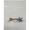 Image 4 : 3 Belly Button Rings (1 Marked .925 w/ Amber)