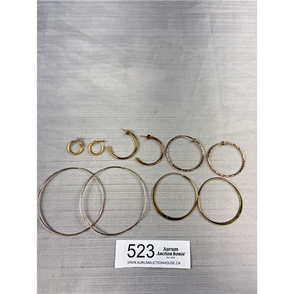 4 Pairs of Gold Plated Hoop Earrings