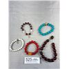 Image 1 : 5 Large + Smaller Beads Stretch Bracelets