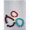 Image 4 : 5 Large + Smaller Beads Stretch Bracelets