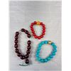 Image 5 : 5 Large + Smaller Beads Stretch Bracelets