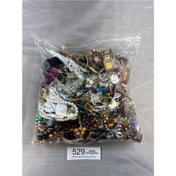1 Large Bag w/ Misc Jewelry, Some Watches Beads + Parts