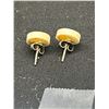 Image 2 : Small Pair of Signed Scrimshaw Stud Earrings