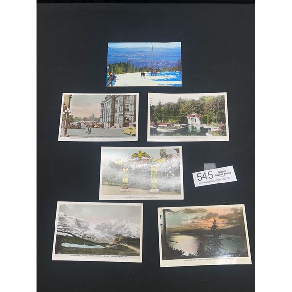 6 Vintage Postcards Vancouver + Victoria etc