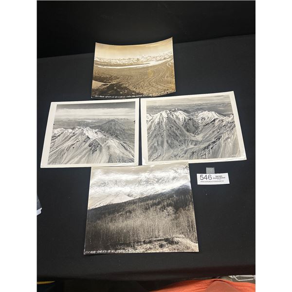 4 US Air Force (Army) WWII Vintage Aireal Photos of Alaska