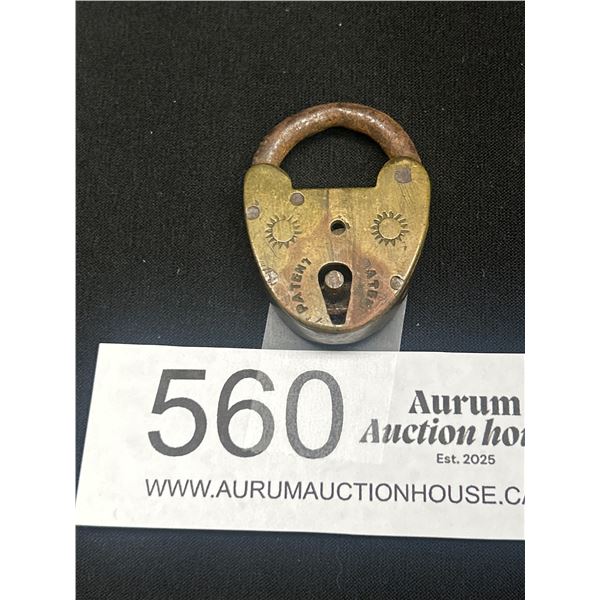 A Miniature Victorian Brass Padlock