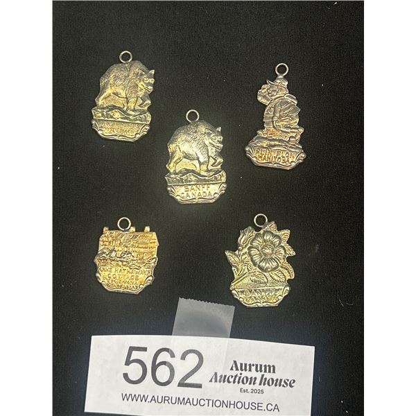 5 Old B.C. Canadian Provincial Medallions
