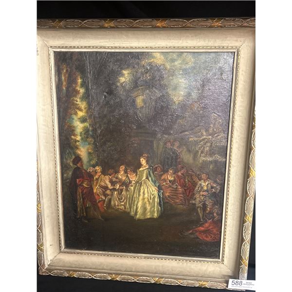 Antique Oil Painting Framed 22"x26" Small nick in painting Displays nicely