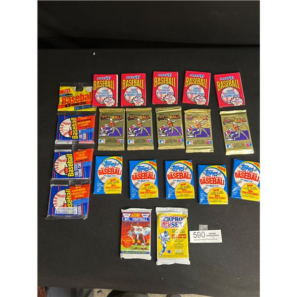Lot of 20 Unopened Baseball and football Tradimg cards 1988-91