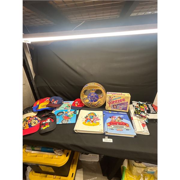 Vintage Collectible Mickey Mouse Lot of Games Hats etc