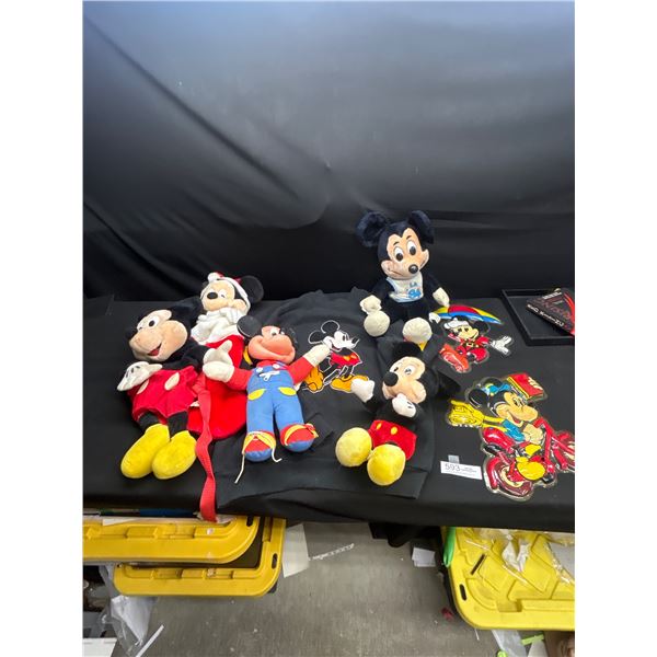 Lot of Mickey Mouse Stuffies Hats Shirt etc