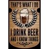 Image 1 : I Drink Beer Embossed Sign - 7.4" x 11.5"