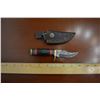 Image 1 : Hand Forged Damascus Steel Knife w/ Leather Sheath