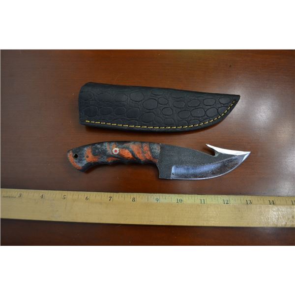 Hand Forged Steel Knife w/ Leather Sheath