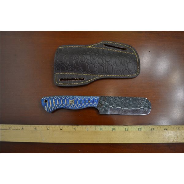 Hand Forged Steel Knife w/ Leather Sheath