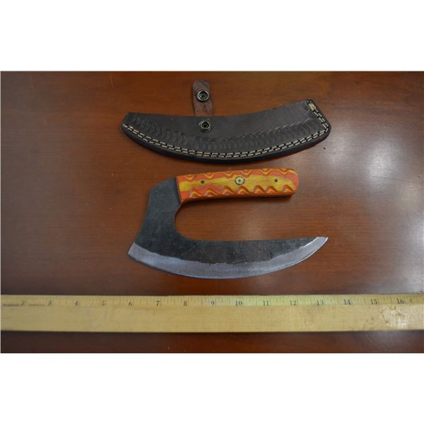 Hand Forged Steel Knife w/ Leather Sheath
