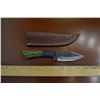 Image 1 : Hand Forged Steel Knife w/ Leather Sheath