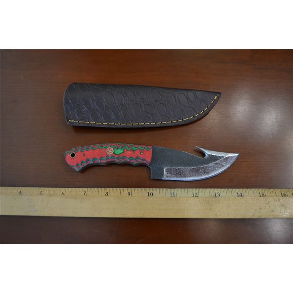 Hand Forged Steel Knife w/ Leather Sheath