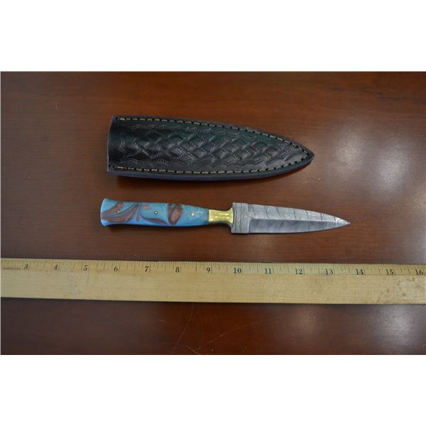 Handmade Damascus Steel Knife & Sheath